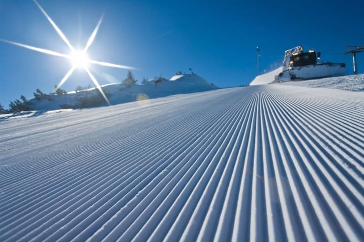 Perfekt präparierte Skipiste